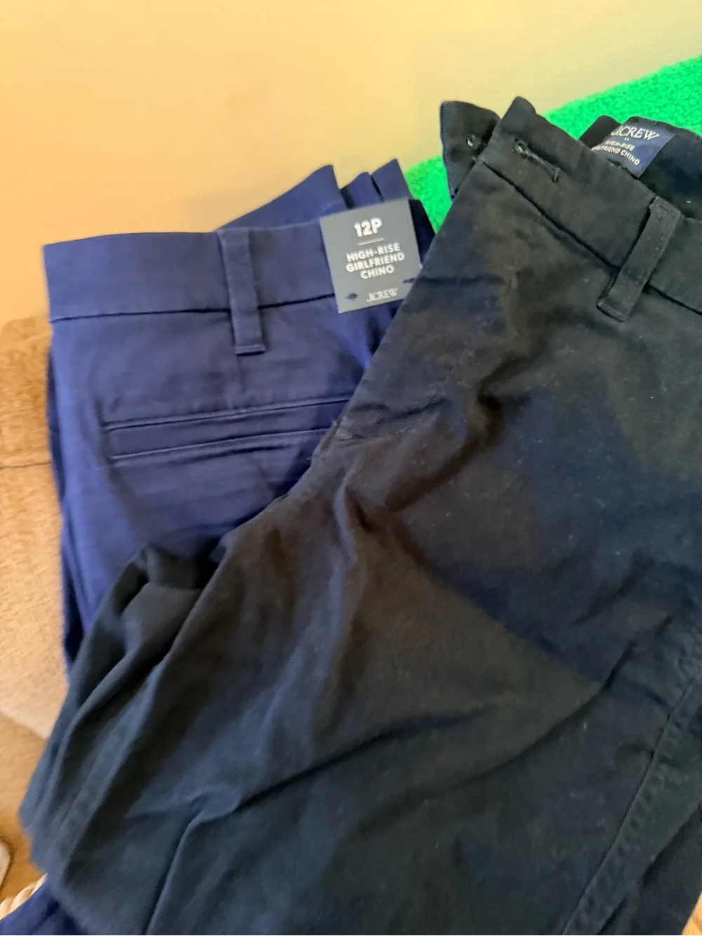 J. Crew Navy High-Rise Girlfriend Chino Pants - 2 pair